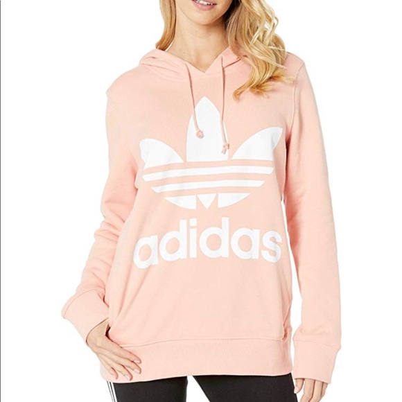 adidas trefoil hoodie rosa